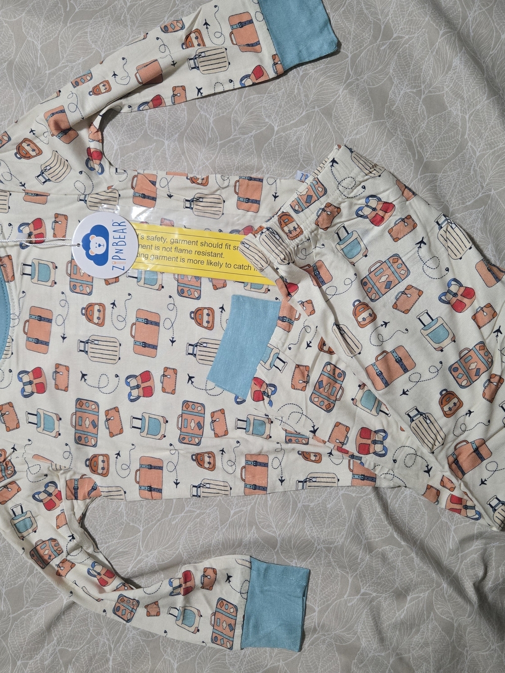 NWT Bamboo 2 Piece Long Sleeve Pajama Set 3T Travel Themed